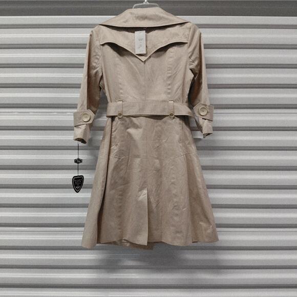 Blanc Noir Womens Classic Trench Coat Sz Small Blush Belted Double Breasted NWT - Picture 2 of 9